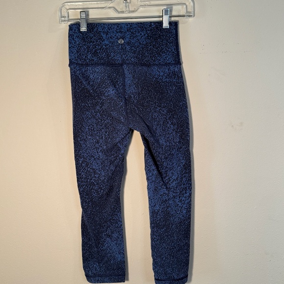 Lululemon Wunder Under Crop High-Rise Tight Size 4,Blue Mineral Deposit Luxtreme - Picture 11 of 16
